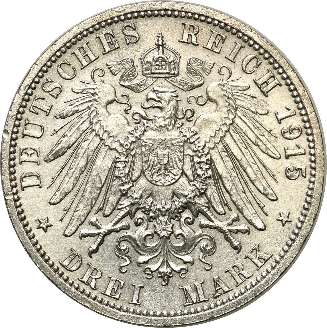 Niemcy, Brunszwik-Lüneburg. 3 marki 1915 A, Berlin - RZADKIE